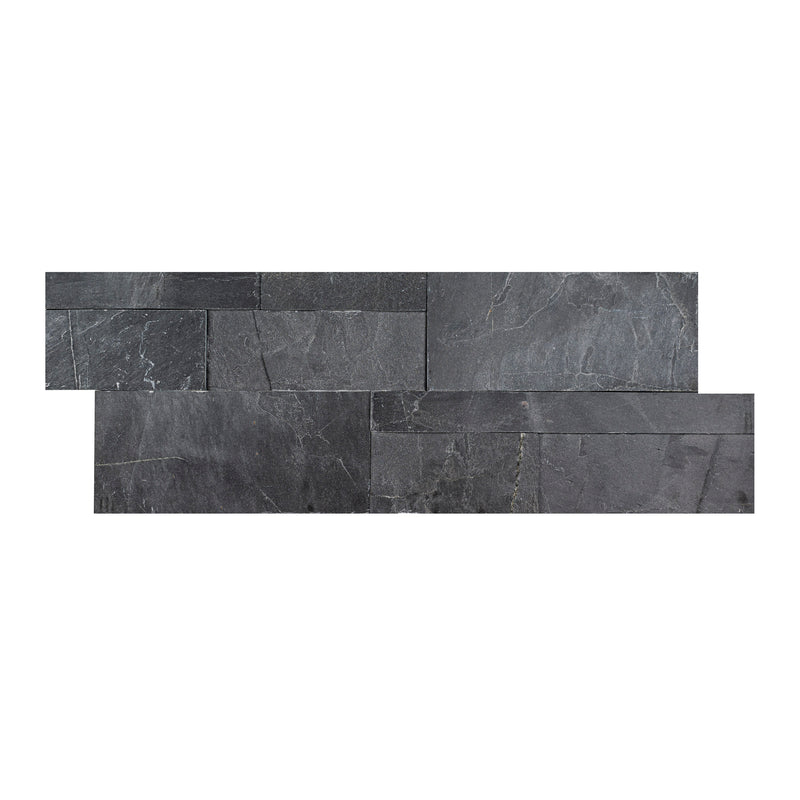 XL ROCKMOUNT Premium Black 9"x24" Splitface Ledger Panel Slate Wall Tile - MSI Collection panel view