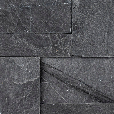 XL ROCKMOUNT Premium Black 9"x24" Splitface Ledger Panel Slate Wall Tile - MSI Collection closeup view