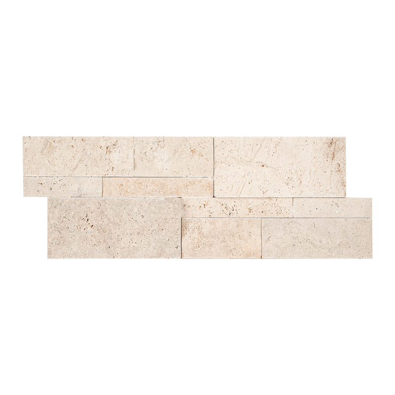 XL ROCKMOUNT Roman Beige 9"x24" Splitface Ledger Panel Travertine Wall Tile - MSI Collection panel tile view