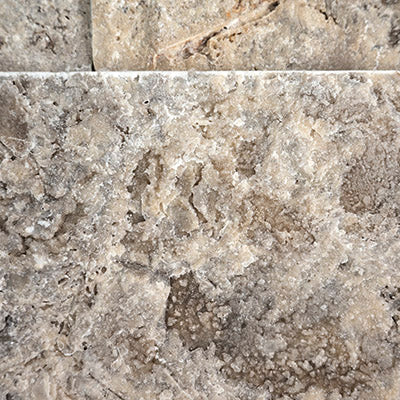 XL ROCKMOUNT Silver 9"x24" Splitface Ledger Panel Travertine Wall Tile - MSI Collection closeup view