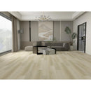 Modern living room with light wood flooring, gray sofa, and decorative elements. LSPC-03VH
