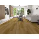 Modern living room with wooden flooring, white sofa, and large windows. LSPC-04VH