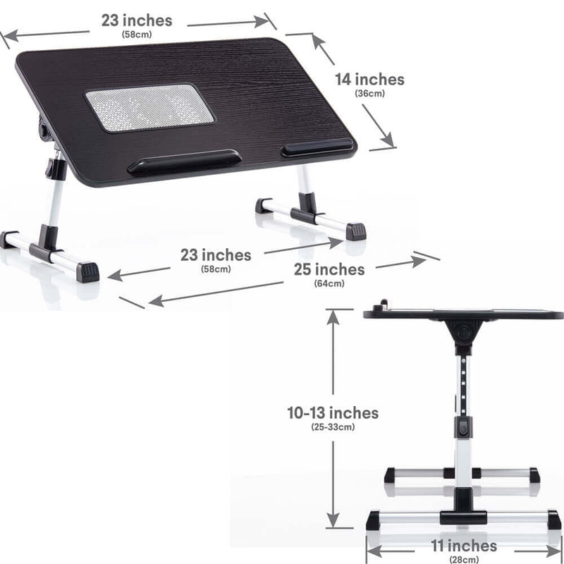 Large Lap Desk Top - Fits Up to 17" Laptop - with Dual Cushion, Wrist Rest & Built-in Mouse Pad, Portable Laptop Stand for Bed, Multifunctional Slot for Tablet, Pen & Phone