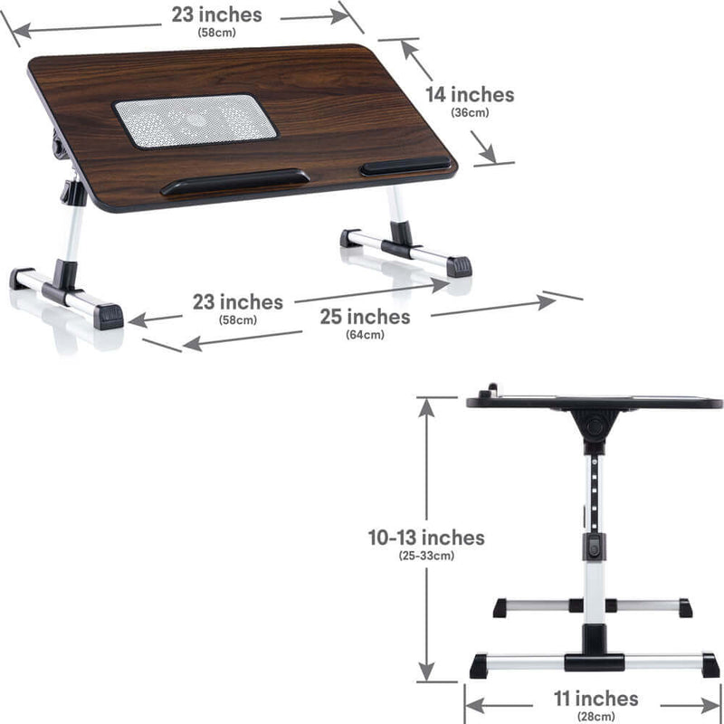 Large Lap Desk Top - Fits Up to 17" Laptop - with Dual Cushion, Wrist Rest & Built-in Mouse Pad, Portable Laptop Stand for Bed, Multifunctional Slot for Tablet, Pen & Phone