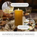 Ribbed Metallic Champagne Flameless Candle Pillar