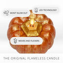 Orange and Metallic Gold Flameless Candle Pumpkin