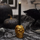 Foiled Gold Day of the Dead Skull Taper Holder