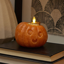 Orange Chalky Flameless Candle Cute Jack-o'-lantern Pumpkin