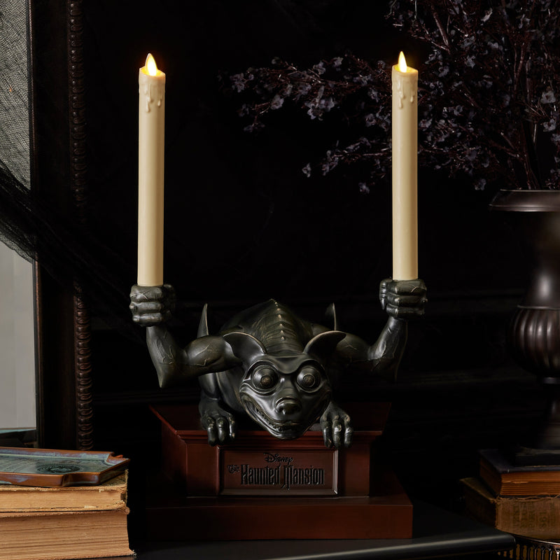 Two (2) Disney shops Haunted Mansion Gargoyle Candle Holder Figurines (A Pair)