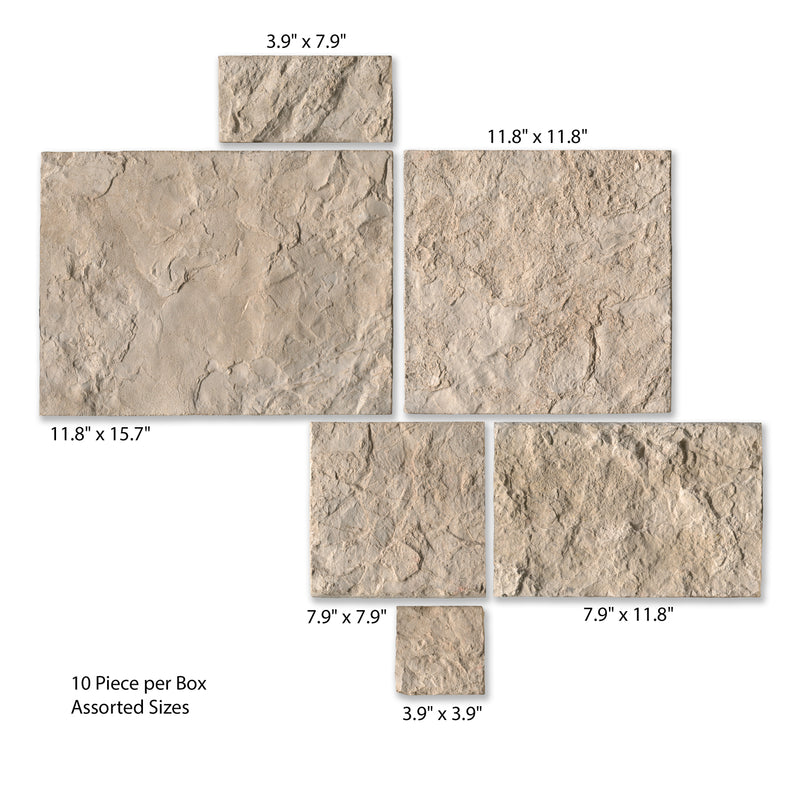 Oakwood Beige Varying Length Loose Veneer Wall Tile - MSI Collection descriptive view