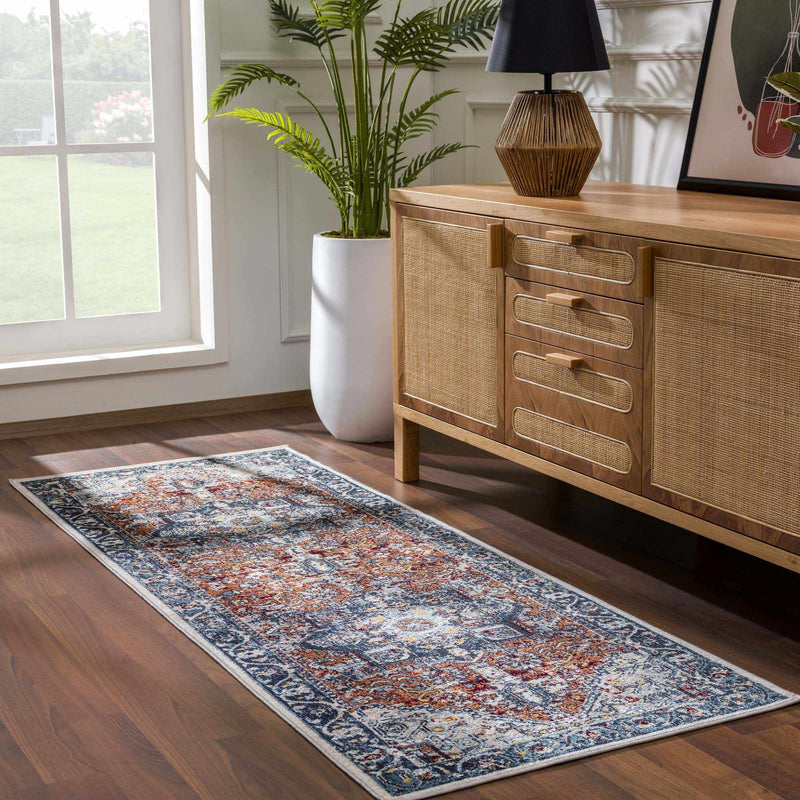 Cabacungan Blue & Rust Washable Area Rug