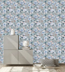 Grey Wallpaper with Roses