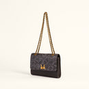 Loyal West Savi Small Embossed & Grained Leather Bag - Charcoal