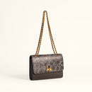Loyal West Savi Small Embossed & Grained Leather Bag - Charcoal