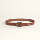 Loyal West Sophia Belt - Brown Floral Leather