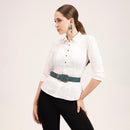 Loyal West Sophia Belt- Turquoise Floral Leather