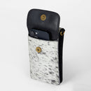 Loyal West SHELL PHONE BAG IN BLACK AND WHITE COWHIDE