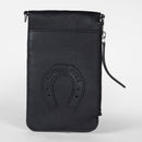 Loyal West SHELL PHONE BAG IN CALF LEATHER -BLACK