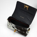Loyal West SAVI MINI BAG IN BLACK & WHITE COWHIDE