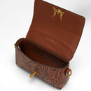 Loyal West SAVI MINI BAG IN  HAND FINISHED EMBOSSED LEATHER - BROWN
