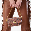 Loyal West SAVI MINI BAG IN  HAND FINISHED EMBOSSED LEATHER - BROWN