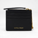 Loyal West SOPHIA CREDIT CARD HOLDER IN BLACK & WHITE COWHIDE