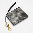 Loyal West SOPHIA CREDIT CARD HOLDER IN BLACK & WHITE COWHIDE