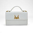 Loyal West VALENCIA OSTRICH LEATHER BAG - WHITE