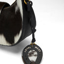 Loyal West HORSE SHOE BAG CHARM IN BLACK & WHITE COWHIDE