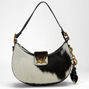 Loyal West HEART SHAPE KEYCHAIN IN BLACK & WHITE COWHIDE LEATHER