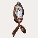 Loyal West Daylight'S Ballet Silk Scarves With Handtooled Leather Slider - Bone & Saddle