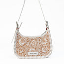 Loyal West DANNIA MEDIUM PURSE - IVORY DUST  HANDTOOLED LEATHER AND CALFSKIN