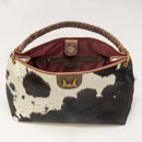 Lw Large Hobo Bag In Black & White Cowhide