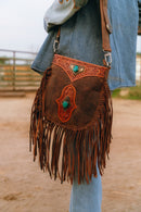 Mojave Tassle Bag In Brunette Leather