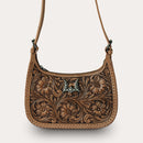 Handtooled Dannia Large Purse - Saddle Brown