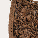 Handtooled Dannia Large Purse - Saddle Brown