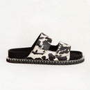 Loyal West Deen Canyon Sandals - Black And White Cowhide