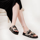 Loyal West Deen Canyon Sandals - Black And White Cowhide