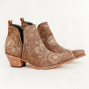 Loyal West South West Booties for Women with brown calfskin in western style for everyday wear