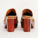 Loyal West Carlotta Trail Clogs Brown And White Cowhide