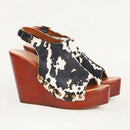 Loyal West Amelia Sandals Black And White Cowhide