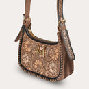 Handtooled Dannia Medium Purse - Distressed Brown