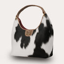LW Medium Purse - Black & White Cowhide