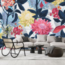 Voguish Pink and Yellow Flowers Wallpaper