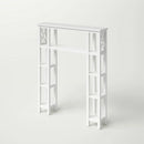 Over the Toilet Bathroom Shelving Unit with 9-Shelves in White Wood Finish