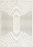 Deron White Washable 3D Rug