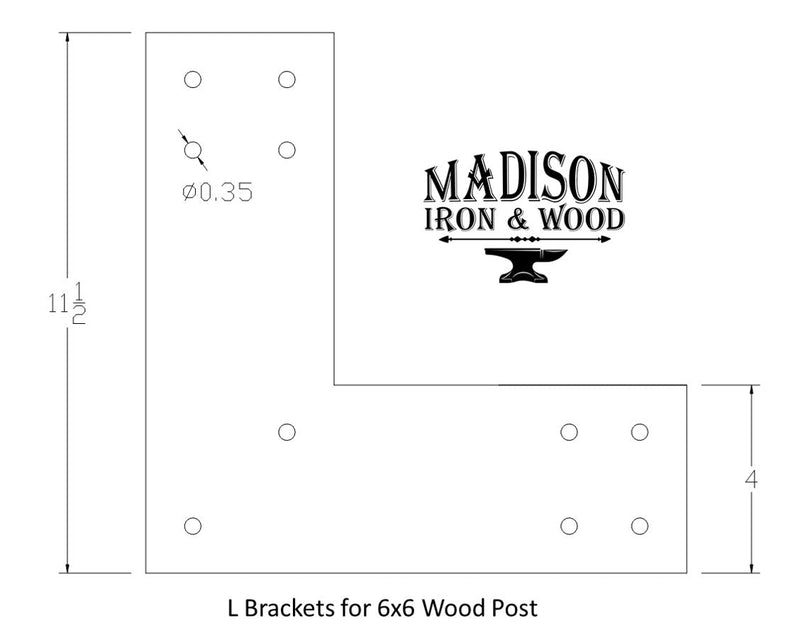 Industrial Style Brackets for 6x6 Dimensional Lumber