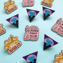 Ladies Fight Club Enamel Pin Victorian Funny Lapel Pin
