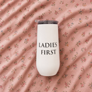 Ladies First Champagne Tumbler with Fliptop Lid | Stainless Steel Insulated Flute