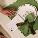 Large Forest Green Velvet Napkin Bow Tie - Set of 6